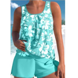Blumen Tankini Zweiteiler Damen Strandmode Sommer