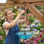 Solar Hängebrunnen mit Vogelbad – Garten Deko ohne Strom