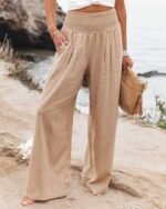 Damen Palazzohose Lockerer Schnitt – Ideal für Strand & Freizeit
