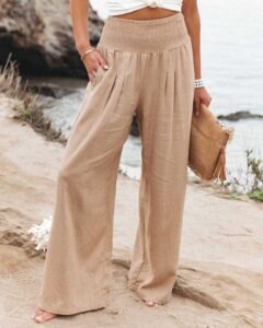 Damen Palazzohose Lockerer Schnitt – Ideal für Strand & Freizeit