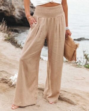 Damen Palazzohose Lockerer Schnitt – Ideal für Strand & Freizeit