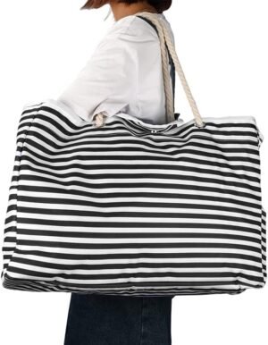 Wasserdichte Große Strandtasche mit Fächern & Reise-Pouch