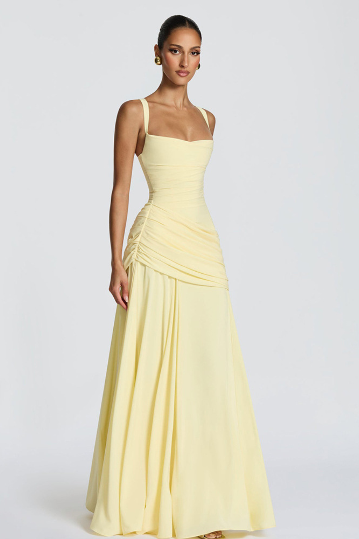 Damenkleid fließender Rock weicher Stoff Abend – Bild 3