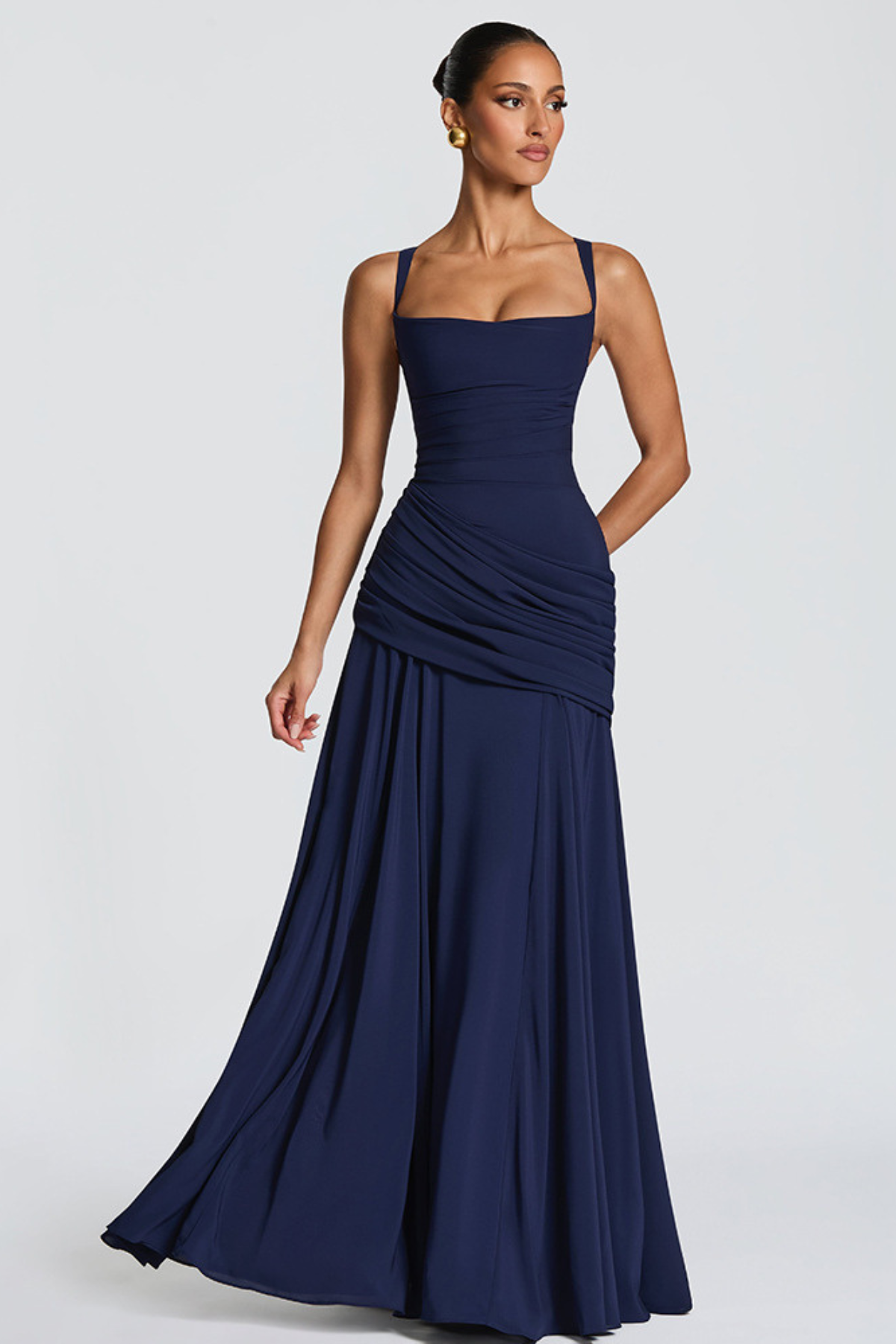 Damenkleid fließender Rock weicher Stoff Abend – Bild 5