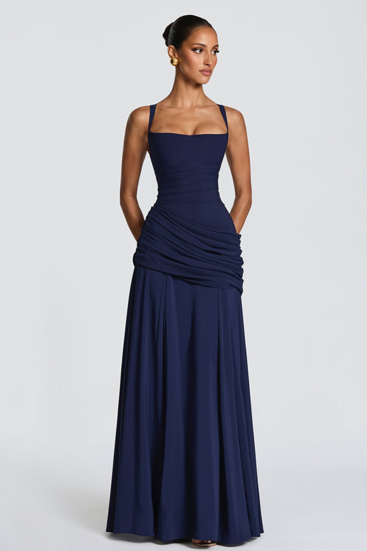 Damenkleid fließender Rock weicher Stoff Abend – Bild 6