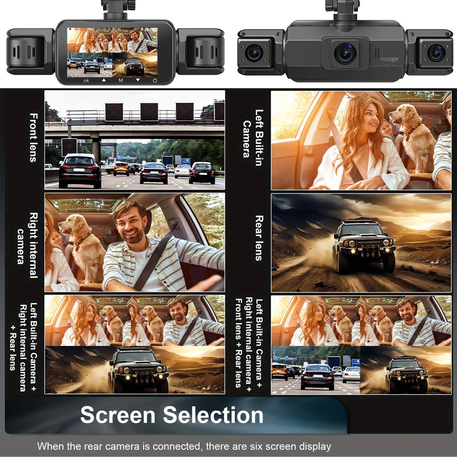 Dashcam 4 Kameras G-Sensor 3.0 Zoll IPS Display USB – Bild 3