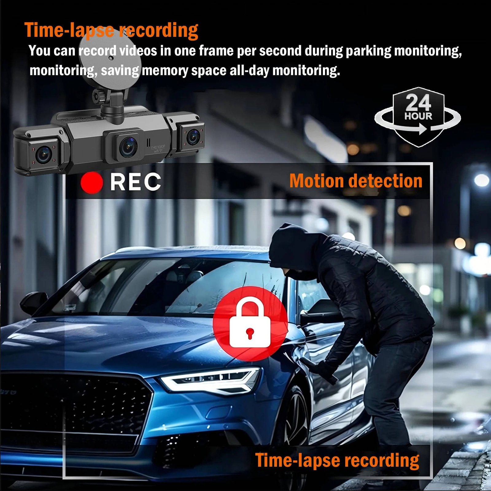 Dashcam 4 Kameras G-Sensor 3.0 Zoll IPS Display USB – Bild 8