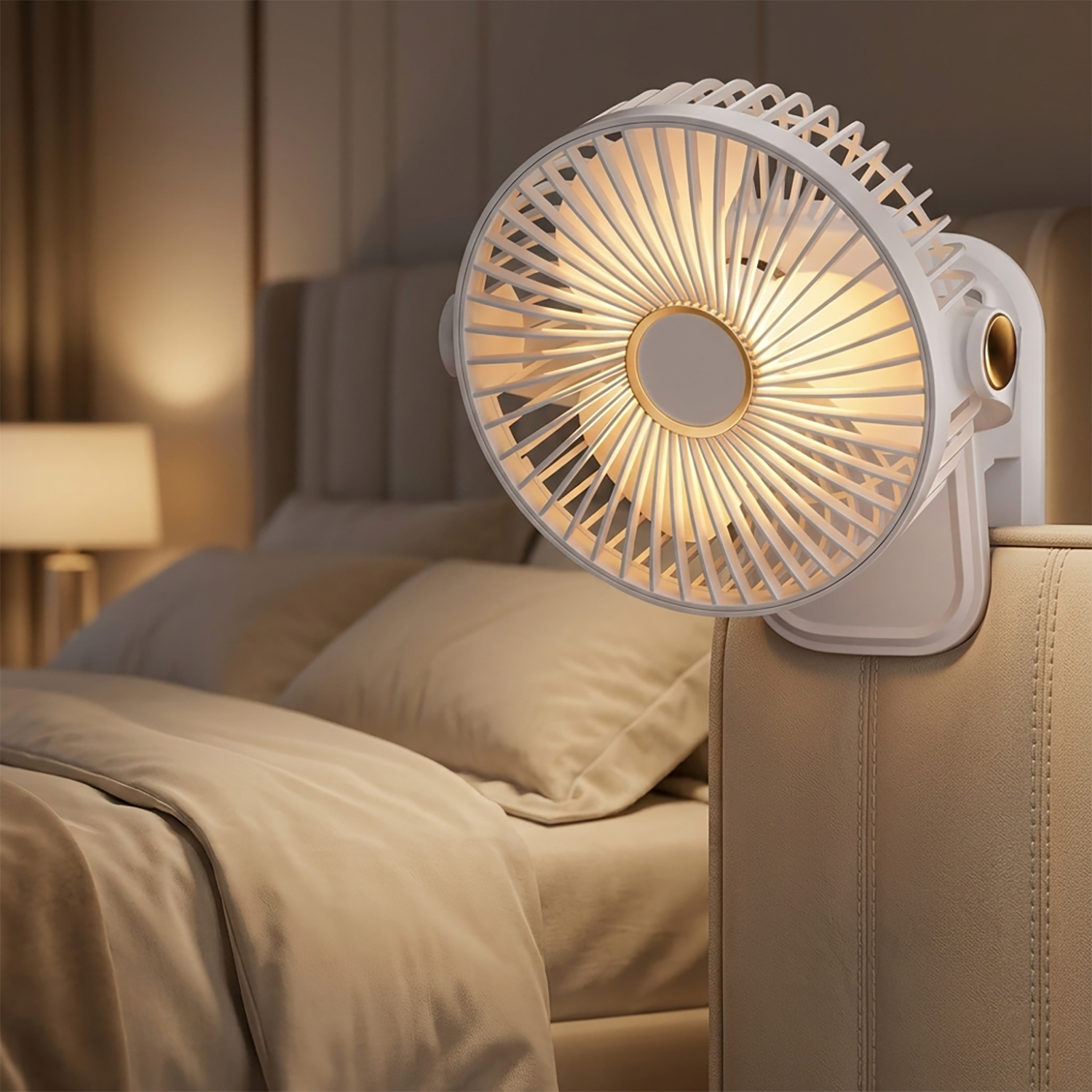 Mini Ventilator 3-in-1 mit USB-C Akku und LED-Licht – Bild 6