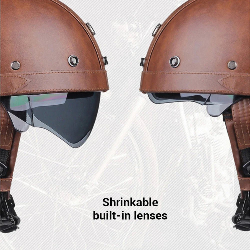Motorradhelm Retro Klassisch Gepolstert Schnellverschluss – Bild 6