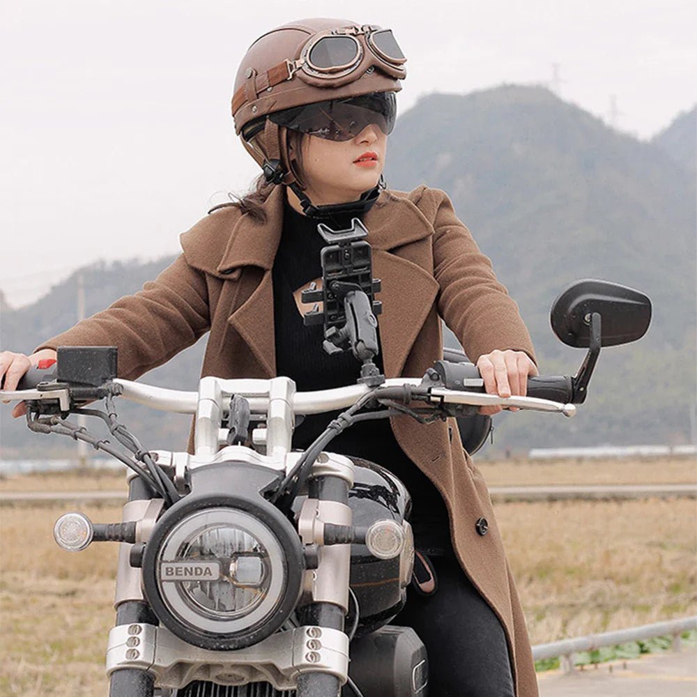 Motorradhelm Retro Klassisch Gepolstert Schnellverschluss – Bild 8