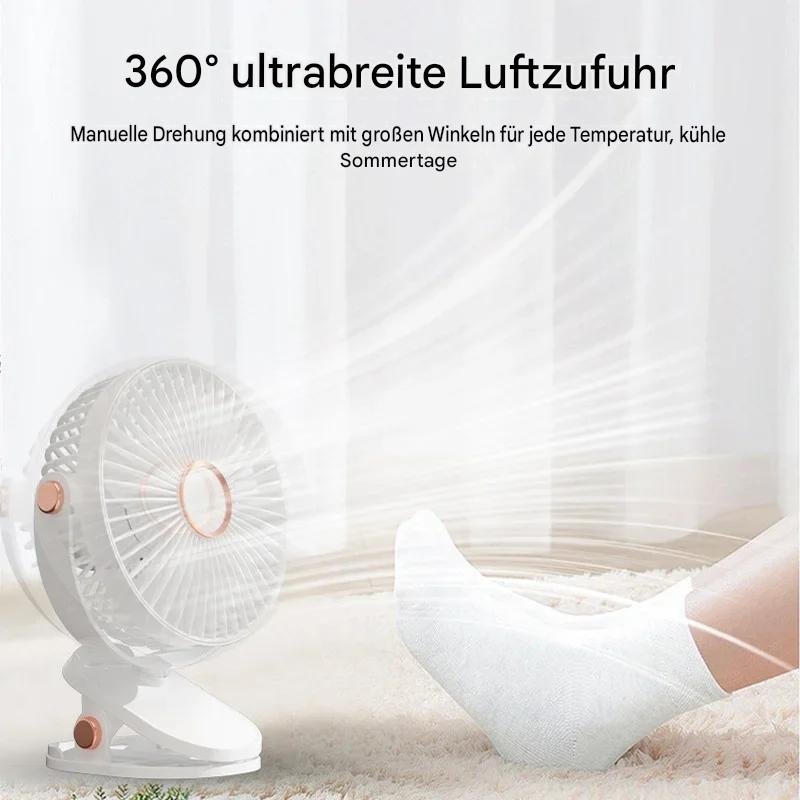 Mini Ventilator 3-in-1 mit USB-C Akku und LED-Licht – Bild 3