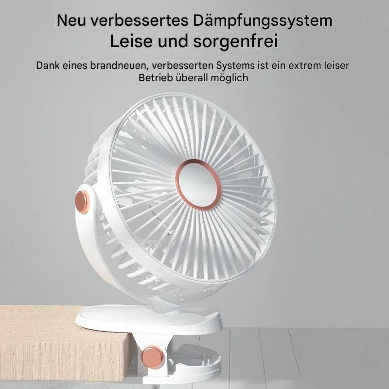 Mini Ventilator 3-in-1 mit USB-C Akku und LED-Licht – Bild 11
