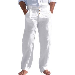 Herren Hose mit Kordelzug Atmungsaktiv Konischer Schnitt