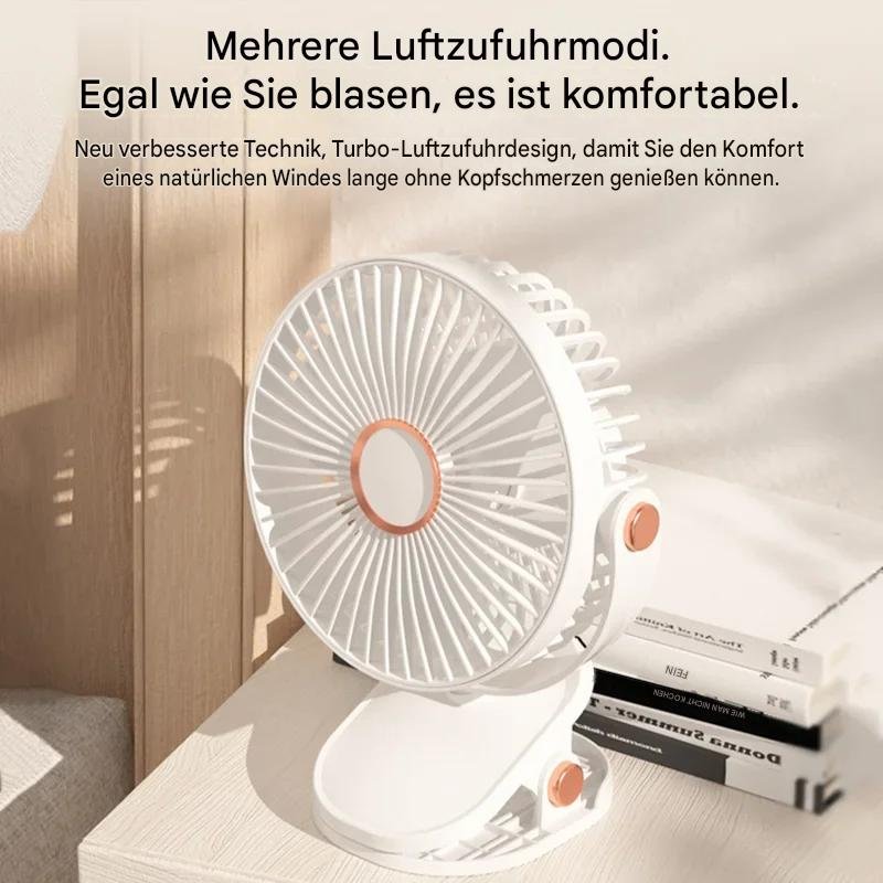 Mini Ventilator 3-in-1 mit USB-C Akku und LED-Licht – Bild 10