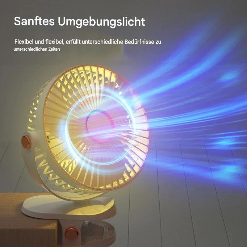 Mini Ventilator 3-in-1 mit USB-C Akku und LED-Licht – Bild 7