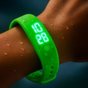 Smartwatch mit Körpertemperatur Messung und Silikonarmband
