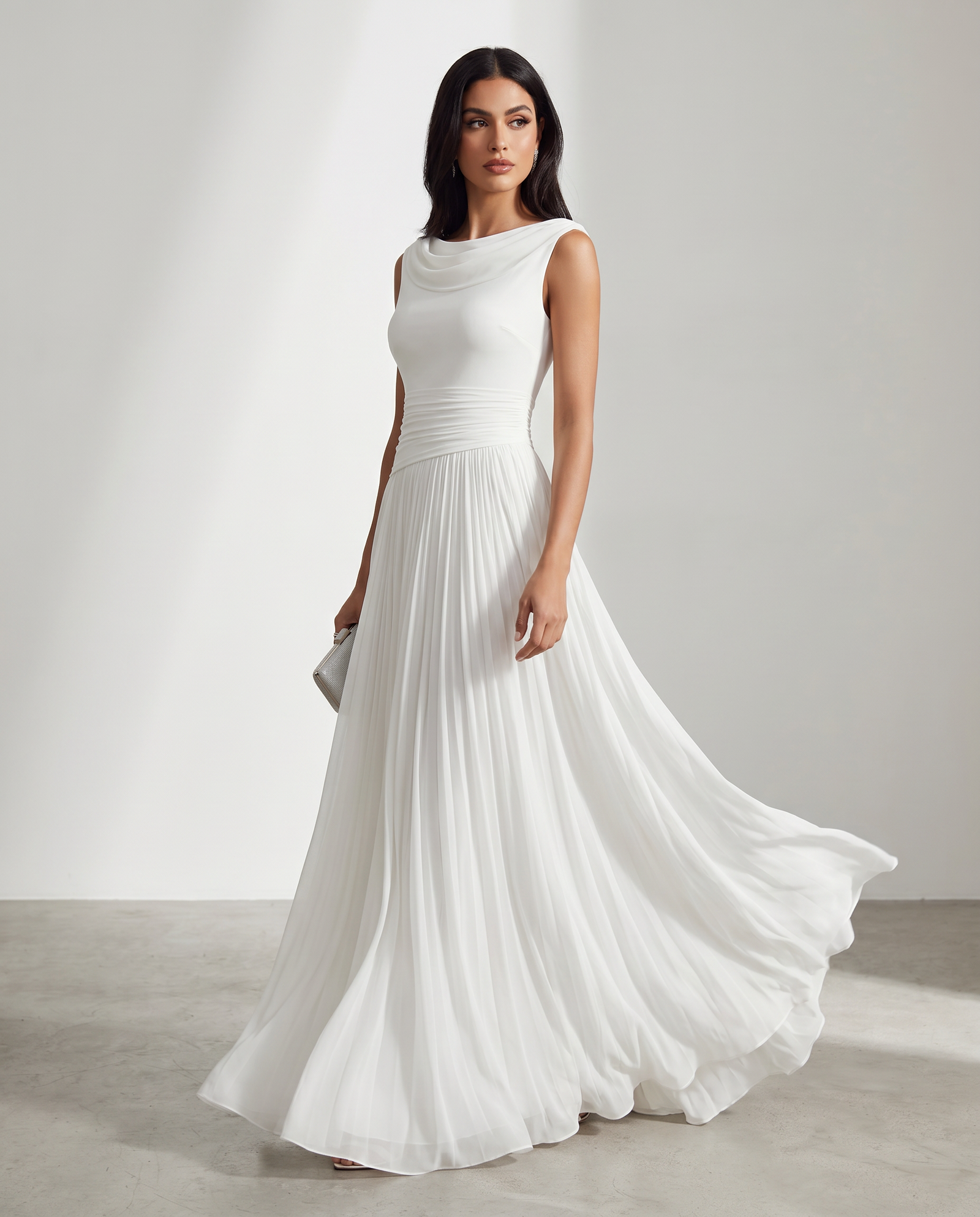 Damenkleid ärmellos, leichter Stoff, figurbetonte Taille – Bild 13