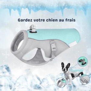 Hundekühlweste mit integriertem Geschirr UV-Schutz