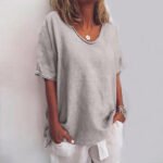 Damen T-Shirt lockere Passform durchgehender Schnitt