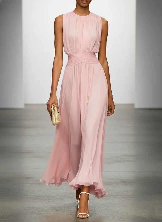 Damenkleid Bodenlang Fließend Tailliert Festlich – Bild 3