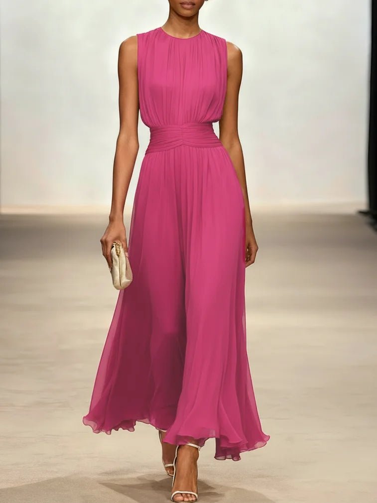Damenkleid Bodenlang Fließend Tailliert Festlich – Bild 6