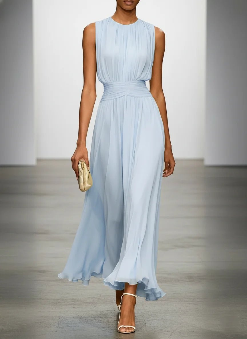 Damenkleid Bodenlang Fließend Tailliert Festlich – Bild 2
