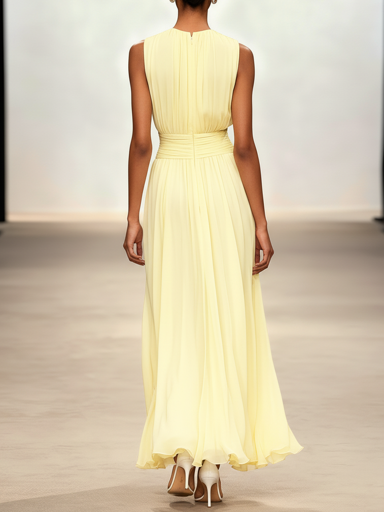 Damenkleid Bodenlang Fließend Tailliert Festlich – Bild 11