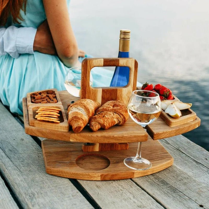 Picknicktisch aus hochwertigem Holz leicht & tragbar – Bild 7