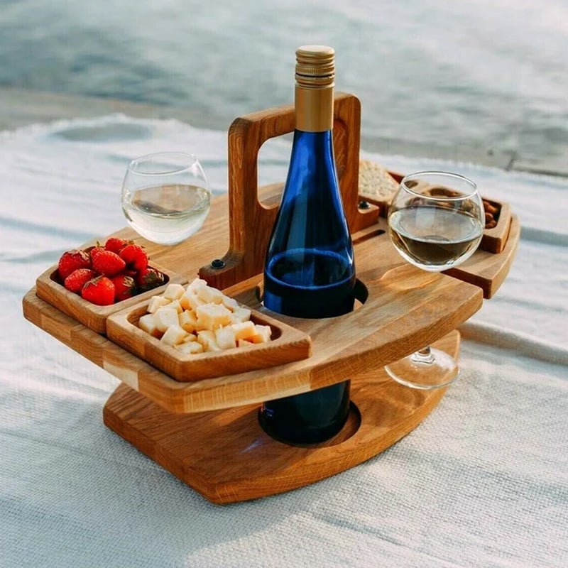 Picknicktisch aus hochwertigem Holz leicht & tragbar – Bild 8