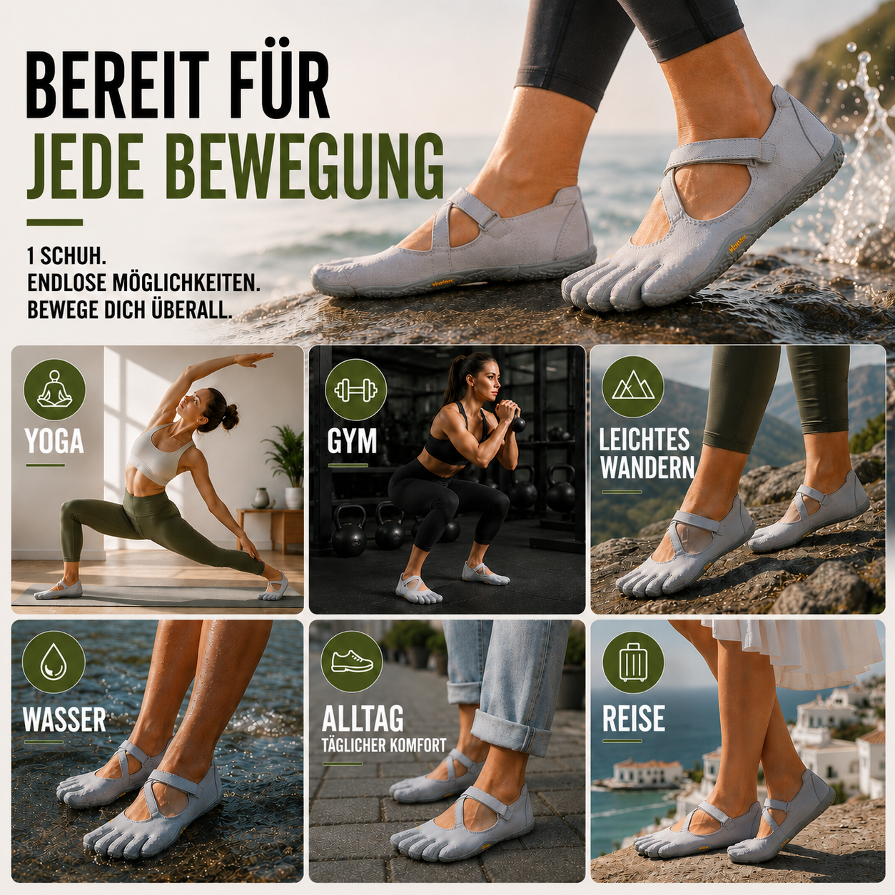 Damen Schuh Schnelltrocknend Flexible Sohle Yoga Gym – Bild 8