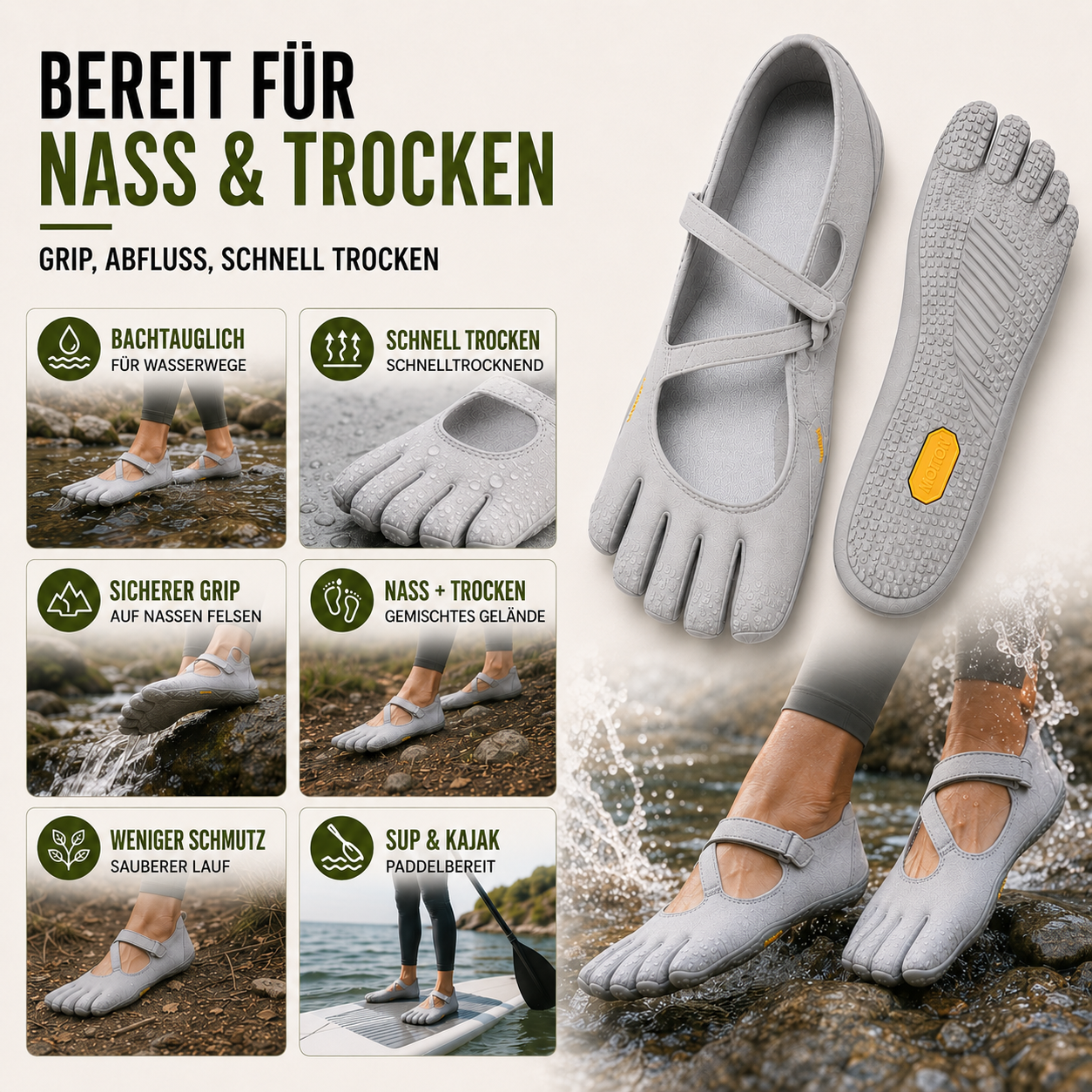 Damen Schuh Schnelltrocknend Flexible Sohle Yoga Gym – Bild 9