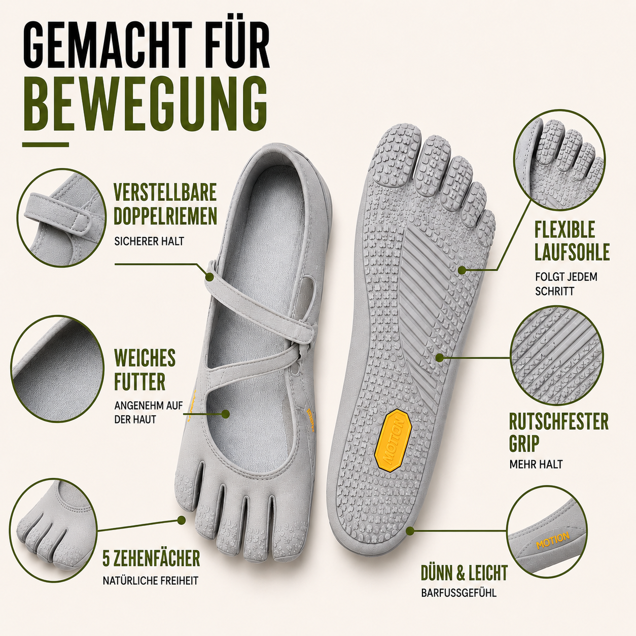 Damen Schuh Schnelltrocknend Flexible Sohle Yoga Gym – Bild 6