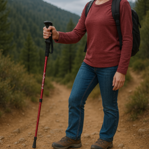 Trekkingstock Kohlenstoffstahl 33 cm Packmaß Ergonomischer Griff