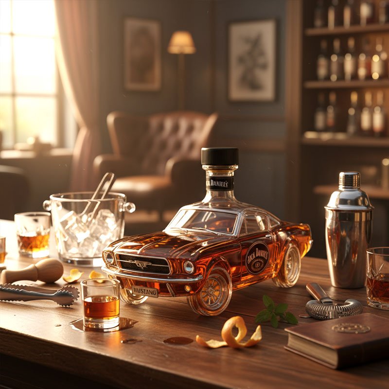 Whiskeykaraffe Mustang Design aus Glas – Elegantes Geschenk – Bild 6