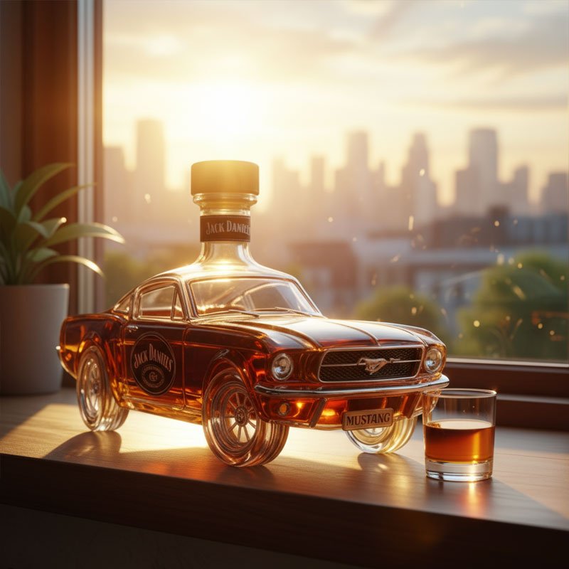 Whiskeykaraffe Mustang Design aus Glas – Elegantes Geschenk – Bild 7