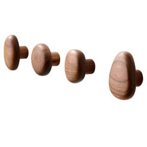 Wandhaken Massivholz 4er Set für Garderobe | Schnelle Montage