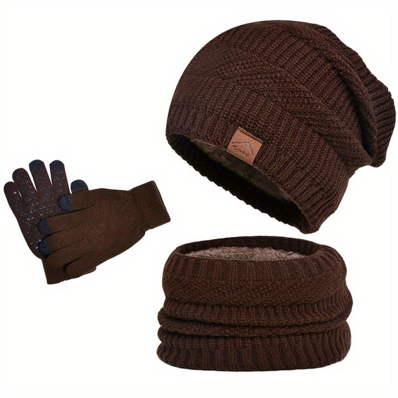 Herren Winterset: Mütze, Schal, Handschuhe, kompletter Schutz – Bild 2