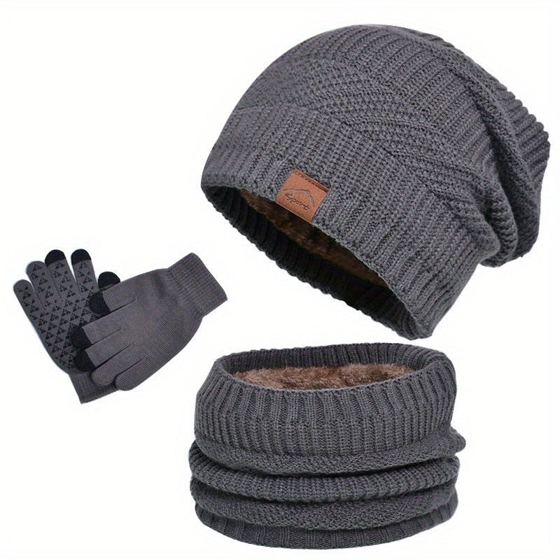 Herren Winterset: Mütze, Schal, Handschuhe, kompletter Schutz – Bild 3