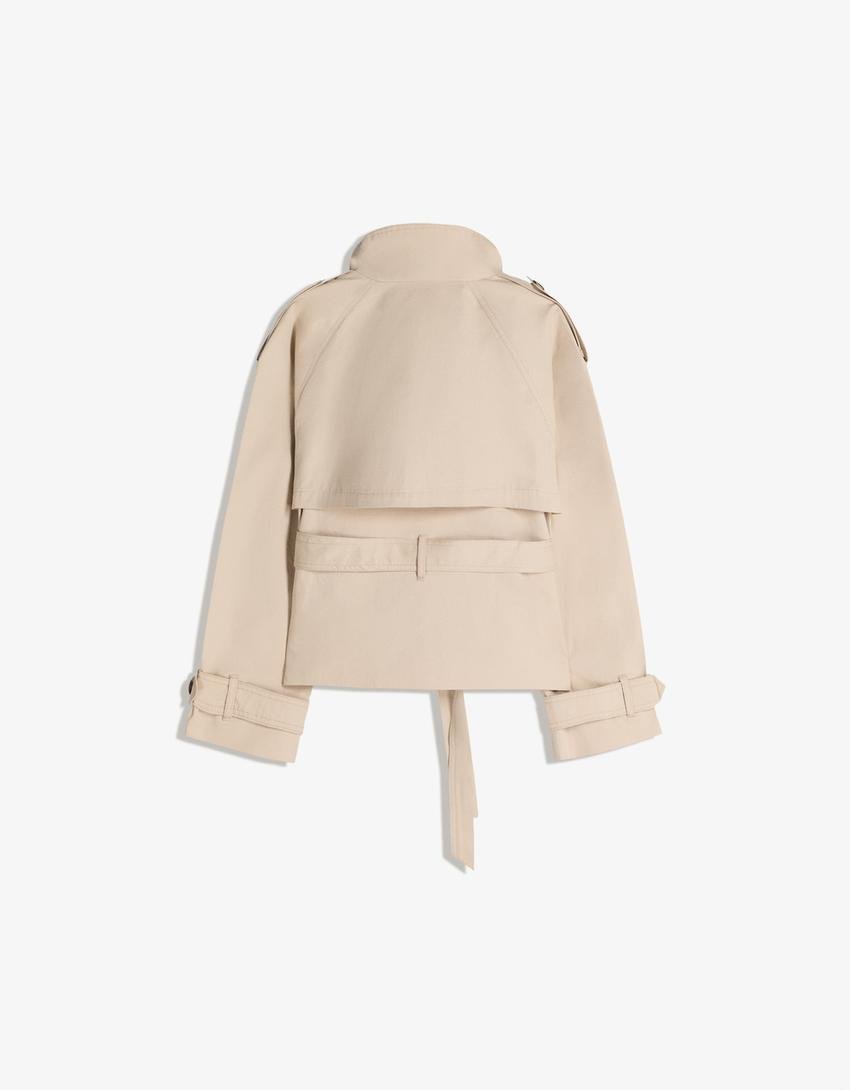 Damen Trenchcoat mit Gürtel vielseitig Übergangsjacke – Bild 9