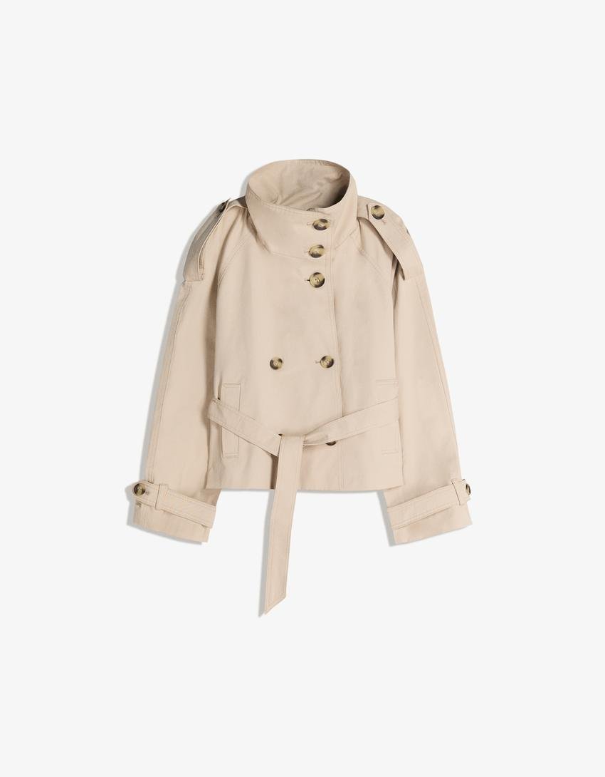 Damen Trenchcoat mit Gürtel vielseitig Übergangsjacke – Bild 8