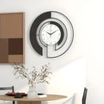 Wanduhr Metall Modern Geräuschlos Quarz 46x46 cm