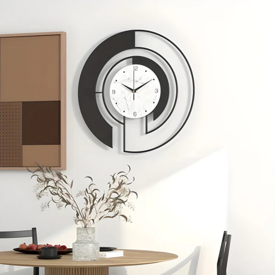 Wanduhr Metall Modern Geräuschlos Quarz 46x46 cm
