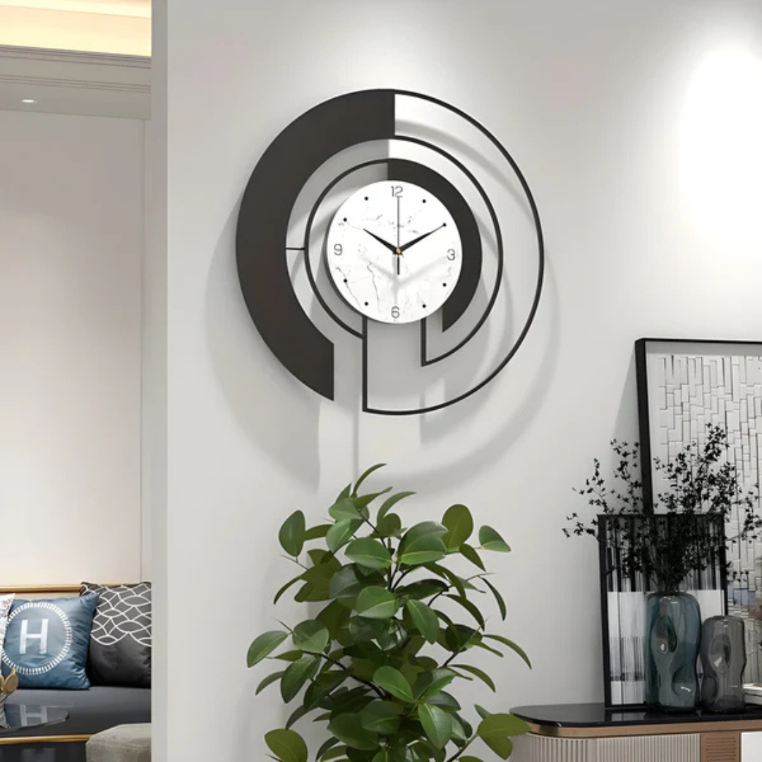 Wanduhr Metall Modern Geräuschlos Quarz 46x46 cm – Bild 3