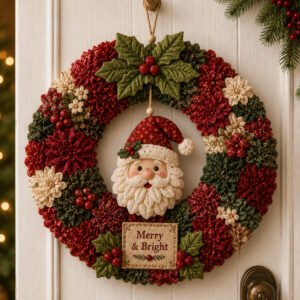 Weihnachtskranz Bastelset ohne Nähen 3D Stoffdesign