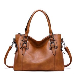 Damen Handtasche Kunstleder Geräumig mit Schultergurt