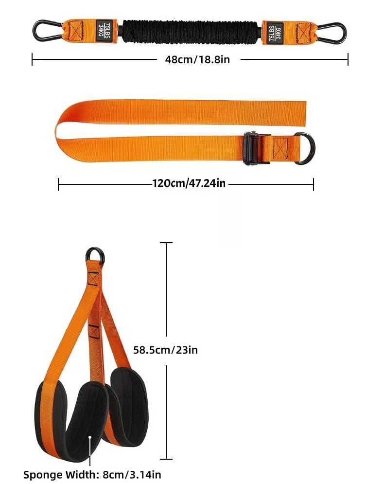 Klimmzugband mit doppeltem Fußhalter und Stahlhaken – Bild 10