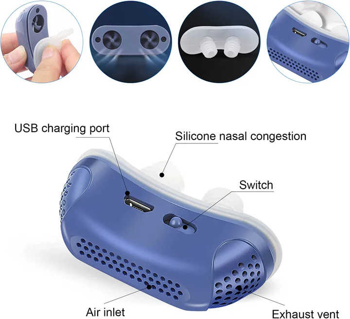 Schlafapnoe-Gerät maskenlos USB-aufladbar flüsterleise – Bild 2