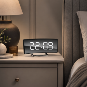 Digitaler Wecker mit Umgebungslichtsensor & gebogenem Display
