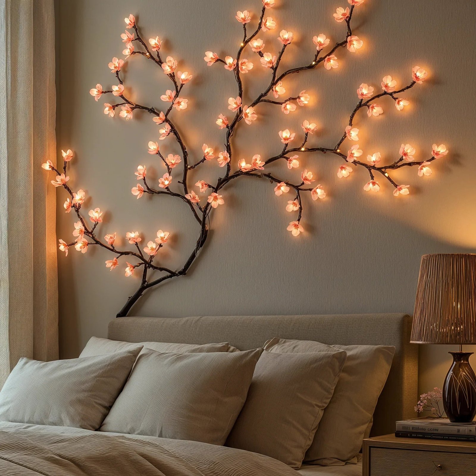 LED-Lichterkette Kirschblüten Rosa 1,6m USB für Innenräume – Bild 2