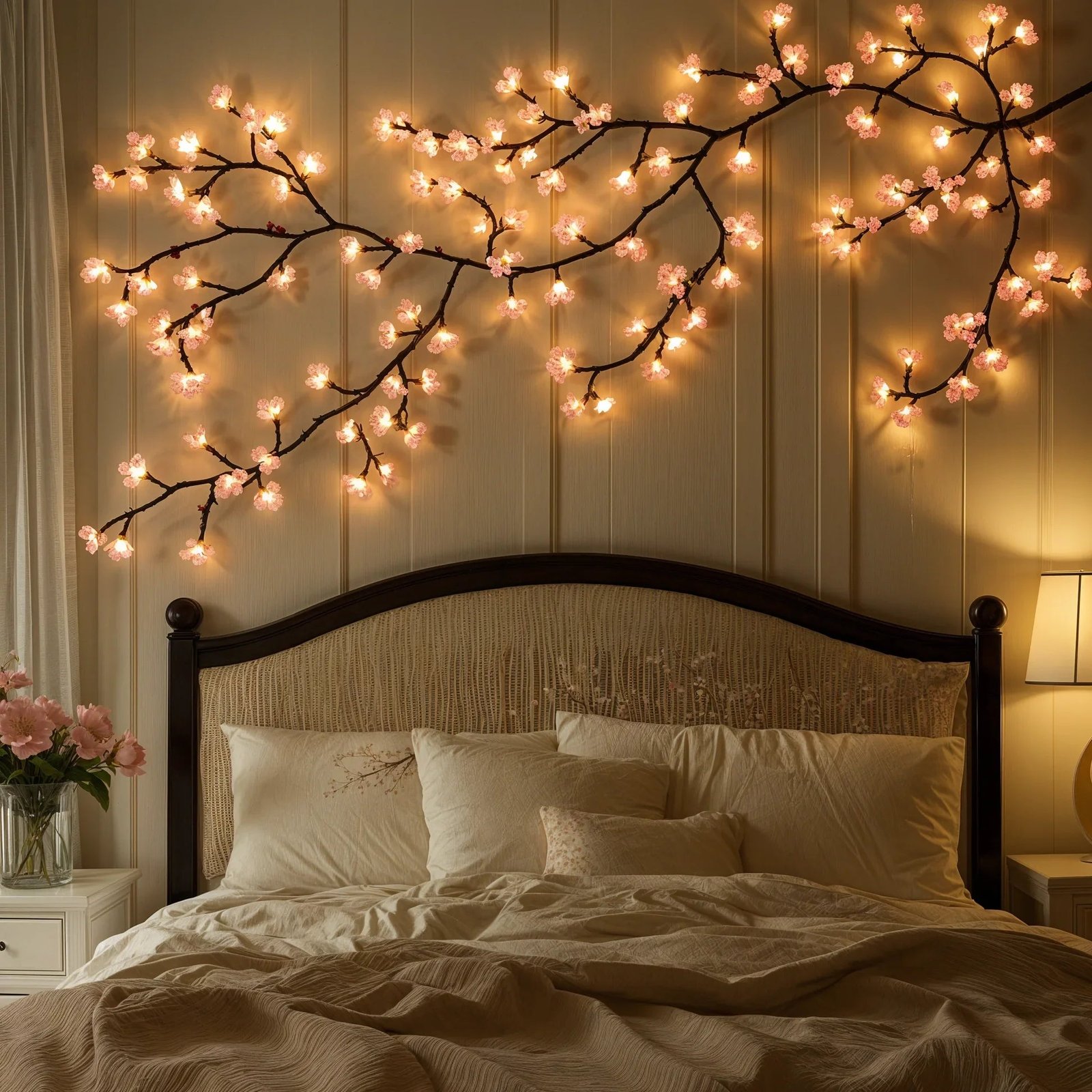 LED-Lichterkette Kirschblüten Rosa 1,6m USB für Innenräume – Bild 3